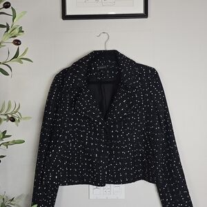 Ann Taylor Black and White Tweed Blazer
